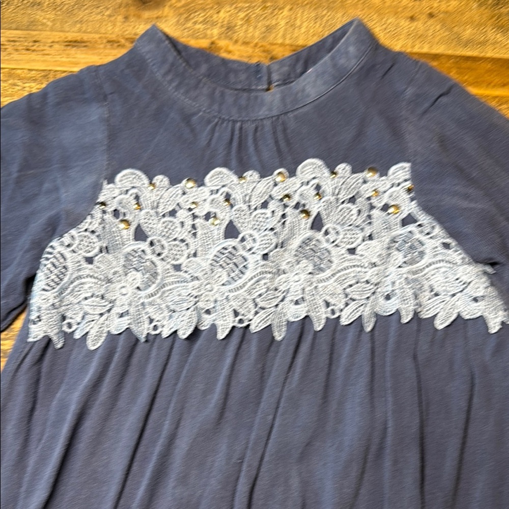 Truly Me blue lace detail dress size 6x - Picture 2 of 11